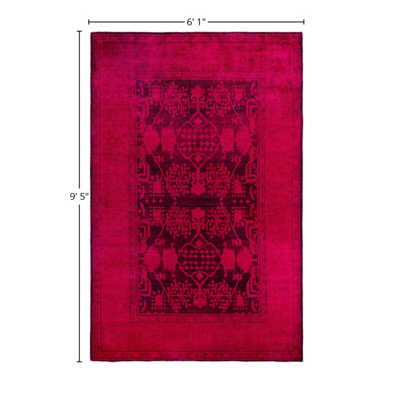 Overdyed One-of-a-Kind 6' 1" X 9' 5" Hand Knotted Area Rug