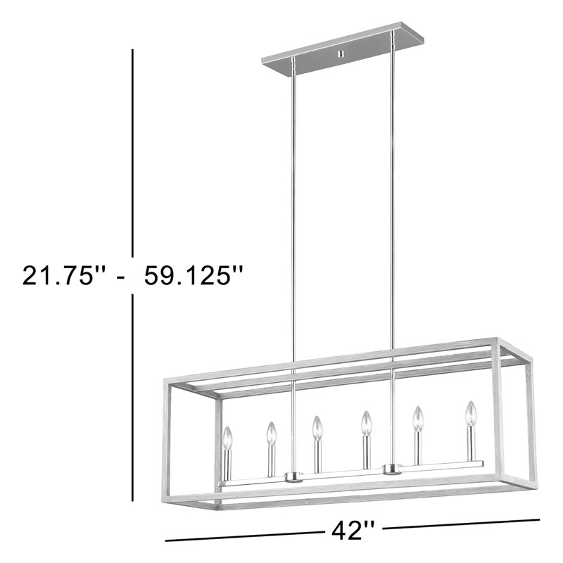 Agawam 6-Light Dimmable Steel Linear Pendant, No, Bronze