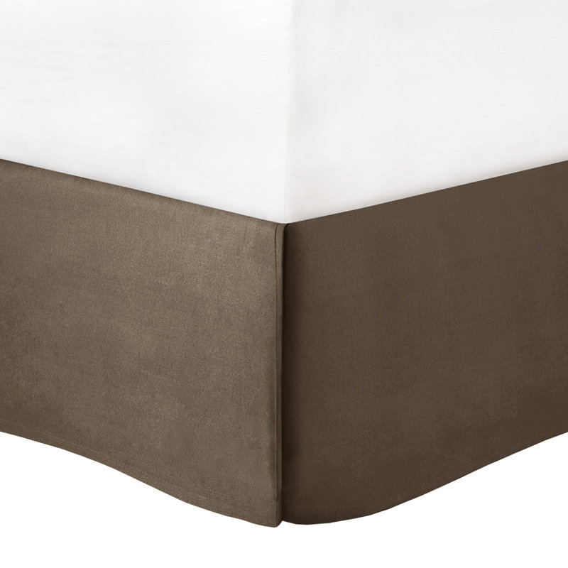 Édredon 7 pièces Charmeuse, taupe très grand, coussins décoratifs et belle taille en pièces, avec jupe de lit