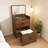 3-in-1 Vanity Desk with Flip Top Lighted Mirror & Storage Stool, Compact Makeup Dressing Table for Bedroom, Bathroom, or Dressing Room (23.L, Walnut)