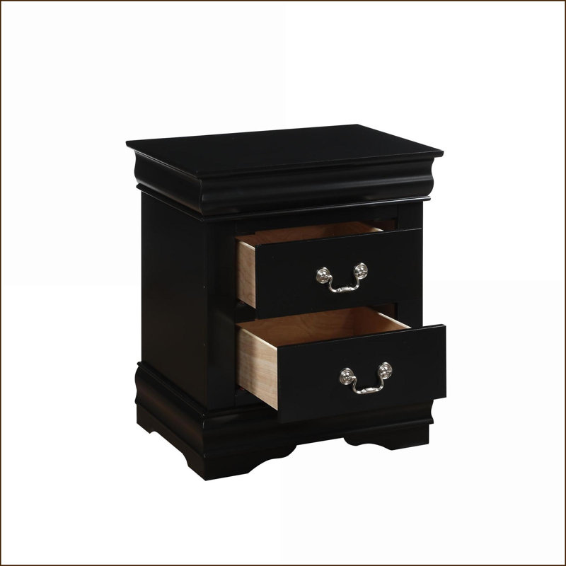 Ensemble de chambre à coucher, 2 pièces lit-bateau traditionnel gris foncé Eastern King & amp; Table de chevet | Gris foncé | Lits-bateau