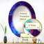Art liquide néon en mauve et bleu - miroir mural moderne ovale-1653670214