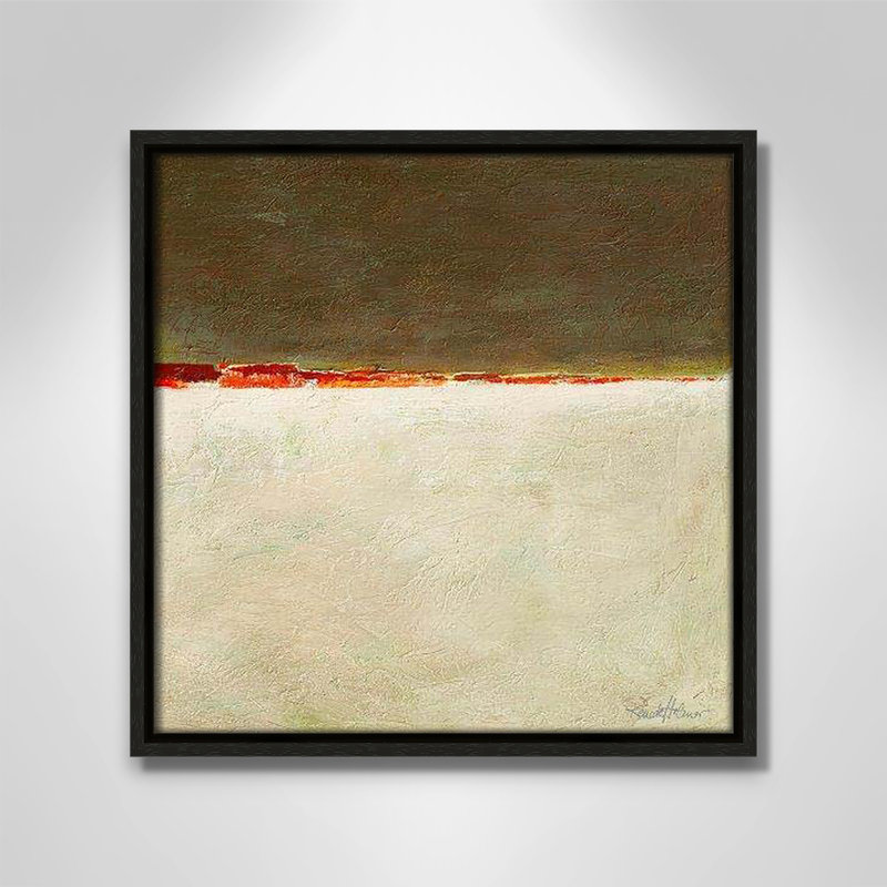 «Orange Horizon I» par Renate Holzner, reproduction sur toile flottante, Cadre espresso, H 13,5 po x l 13,5 po x P 2 po