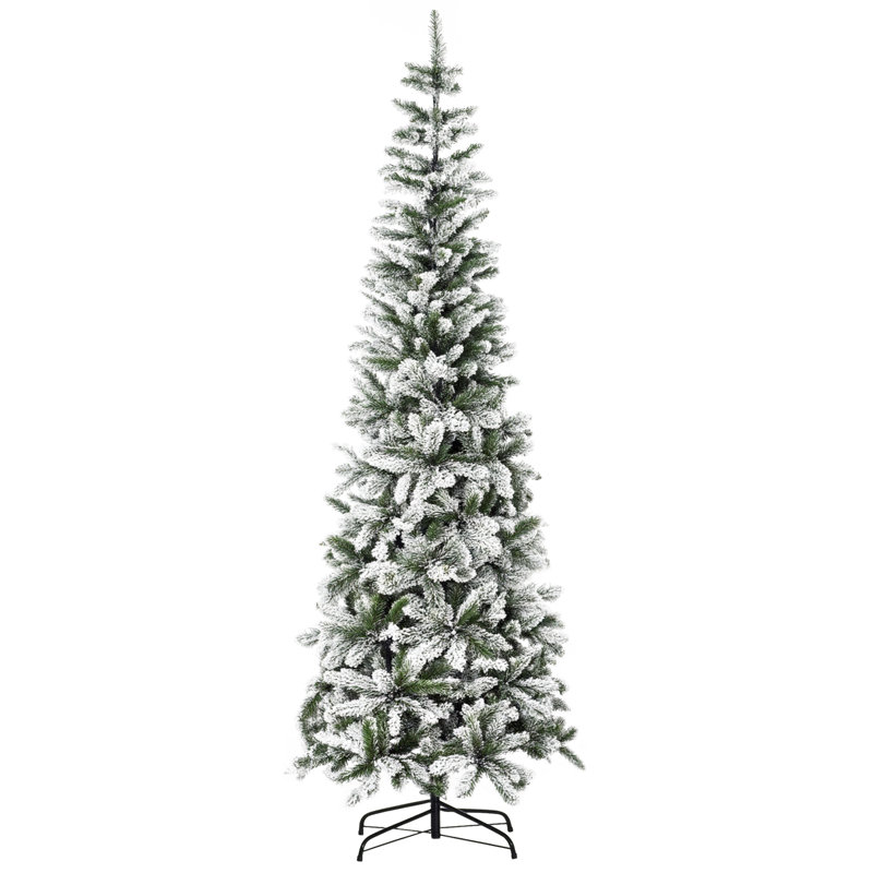 Arbre de Noël artificiel pin enneigé 7,5 pi avec des branches réalistes et 668 pointes, H 7,5 pi