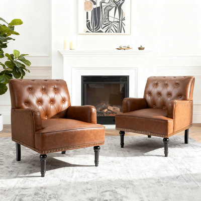 28.5" W Faux Leather Armchair