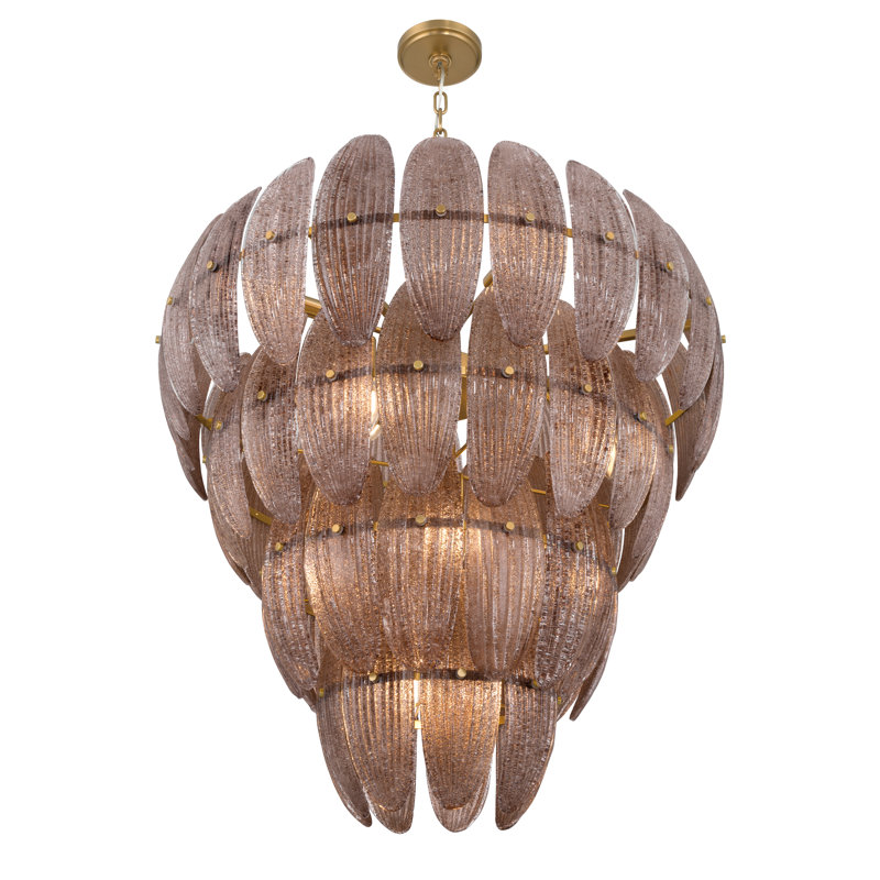 Luminaire suspendu 15 lumières 32,75 po Marclaire, Brun