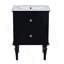 Ensemble de meuble-lavabo 24 po avec lavabo en céramique, meuble de rangement moderne avec cadre en bois et 2 tiroirs, noir