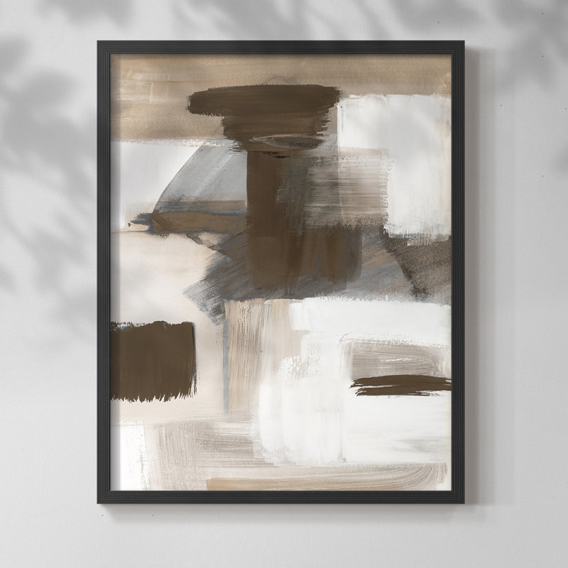 Navigating Neutrals Framed Print - Solid Wood, 11" H x 9" W, Black