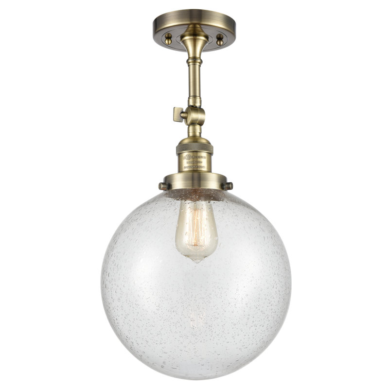 Plafonnier semi-encastré 10 po Zarmayr, Grainé, Ampoule DEL 6 watts Vinage, Or satiné