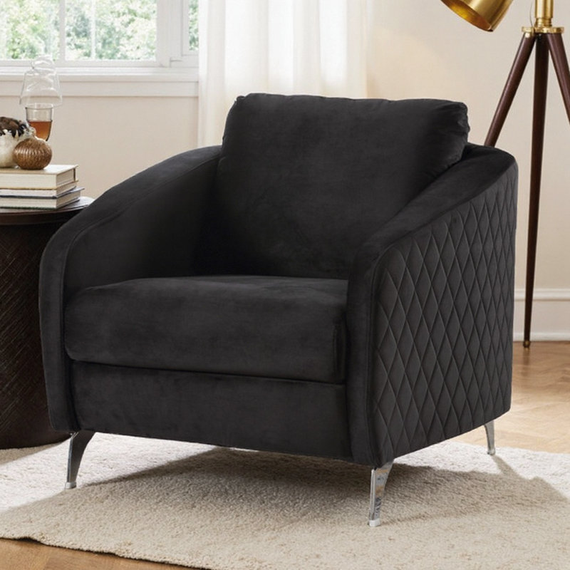 Fauteuil Paislea, Velours noir
