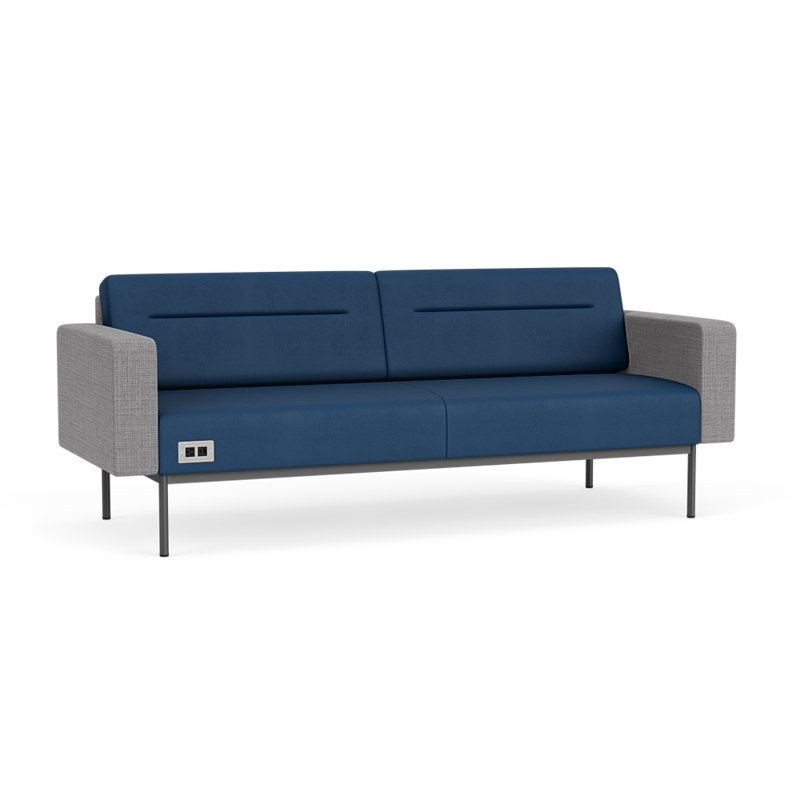 Canapé de réception Darsey, Patriot Plus Blue Ridge; gris chambray, Avec alimentation, Gris anthracite