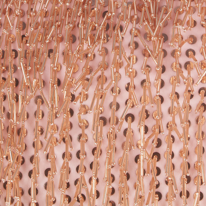 Blush Pink Beaded Tassels Lumbar Throw Pillow 10" x 14"