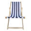 Fauteuil d'extérieur rayé bleu foncé de 34,58 po Populus Wood Hauteur, largeur de paquet de 25,2 po, capacité de 220 lb, chaise longue pliante en construction, limite de poids