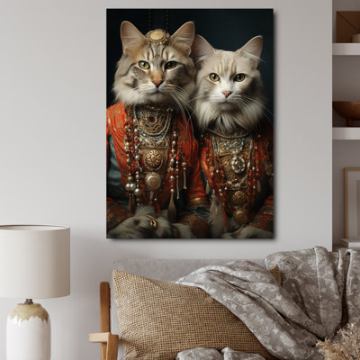 «Graces Cat In Retro Indian Attire I», reproduction sur toile