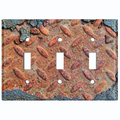 Patterned 3 - Gang Toggle Light Switch Standard Wall Plate