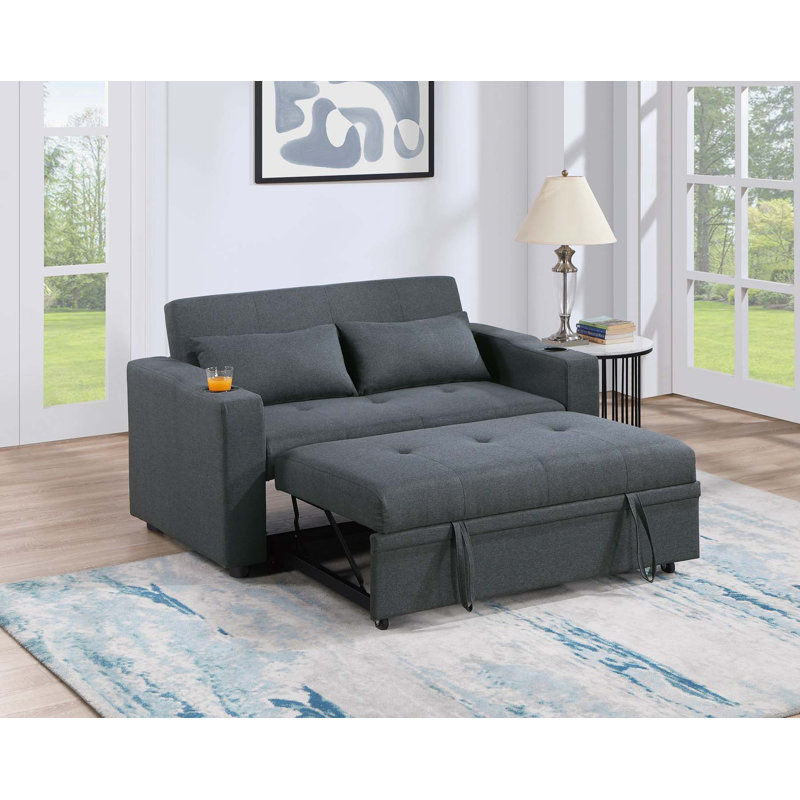 Yefry Sofa, Charcoal Linen Blend Incorrect , 33" H x 59" W x 34" D