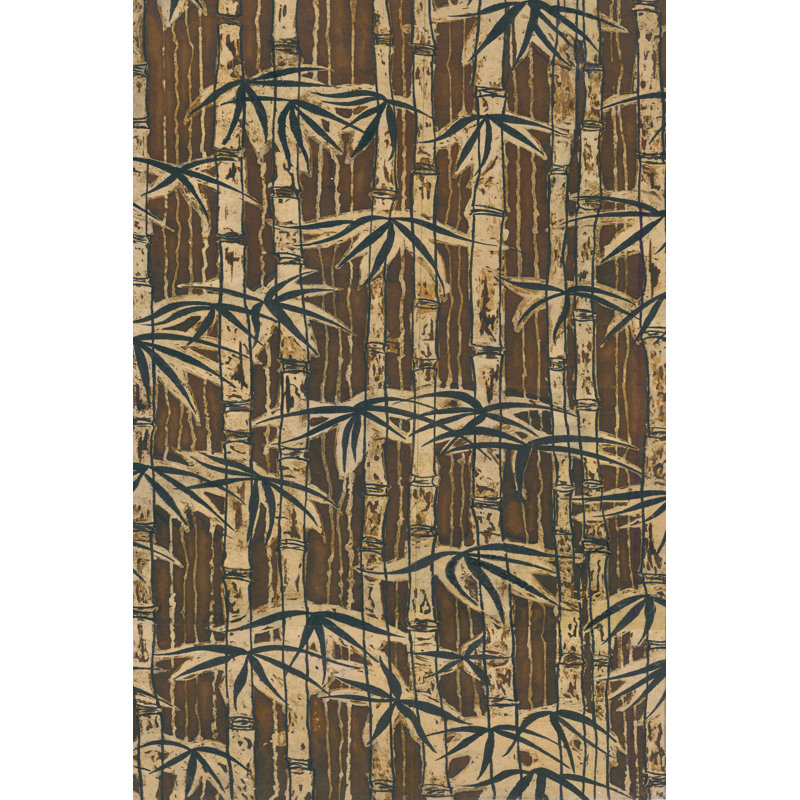 Bamboo Design II - Wrapped Canvas Painting, 122 cm H x 81 cm W, Black Floater Frame