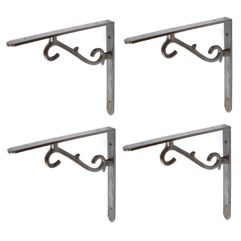 Hammer & Tongs - Scroll Iron Shelf Bracket - D205mm - Raw