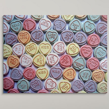 «Love Hearts Sweets - Valentines Day» par Francy, impression, H 18 po x l 24 po x P 1,5 po, Toile