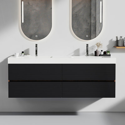 Bathroom Vanity With Sink And Drawers, Wall Mounted Floating Bathroom Vanity