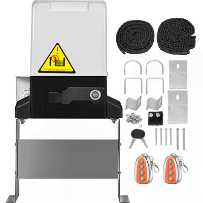 Sliding Gate Opener AC1400 3100LBS with 2 Remote Controls, Gate Operator Hardware Kit for Security, Move Speed 40ft Per Min, Electric Rolling Driveway Slide Gate Motor