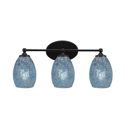 Sais Light Bath Bar Shown With Turquoise Fusion Glass