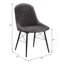 Ensemble de 2 chaises d'appoint Abraham en tissu gris foncé et finition noire