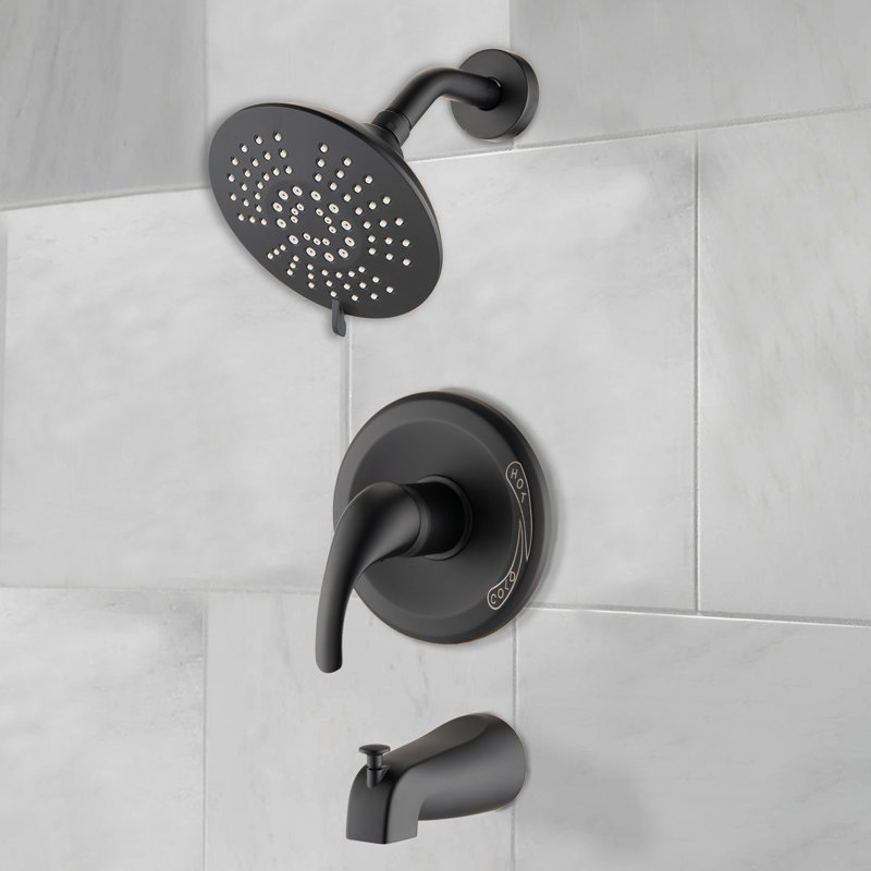 Single Handle Tub Spout And 5Functions Shower Head Set (Valve Included)
