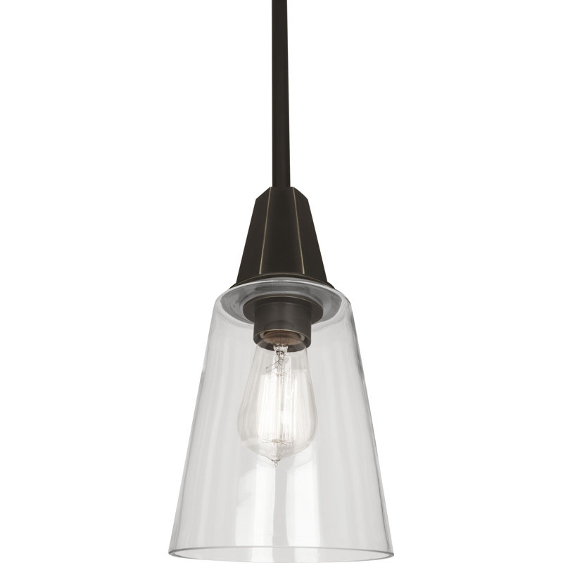 Luminaire suspendu Wheatley, Transparent, Bronze patiné foncé