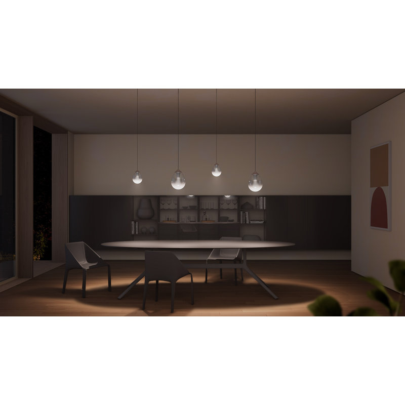 Luminaire suspendu DEL brume L, Cacao, H 13,7 po x l 9,8 po x P 9,8 po