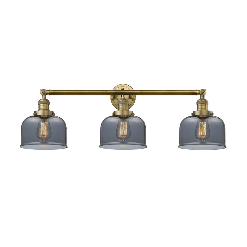 Bell - Luminaire de meuble-lavabo 3 lumières 32 po, Plaqué couleur fumée, Laiton brossé, DEL
