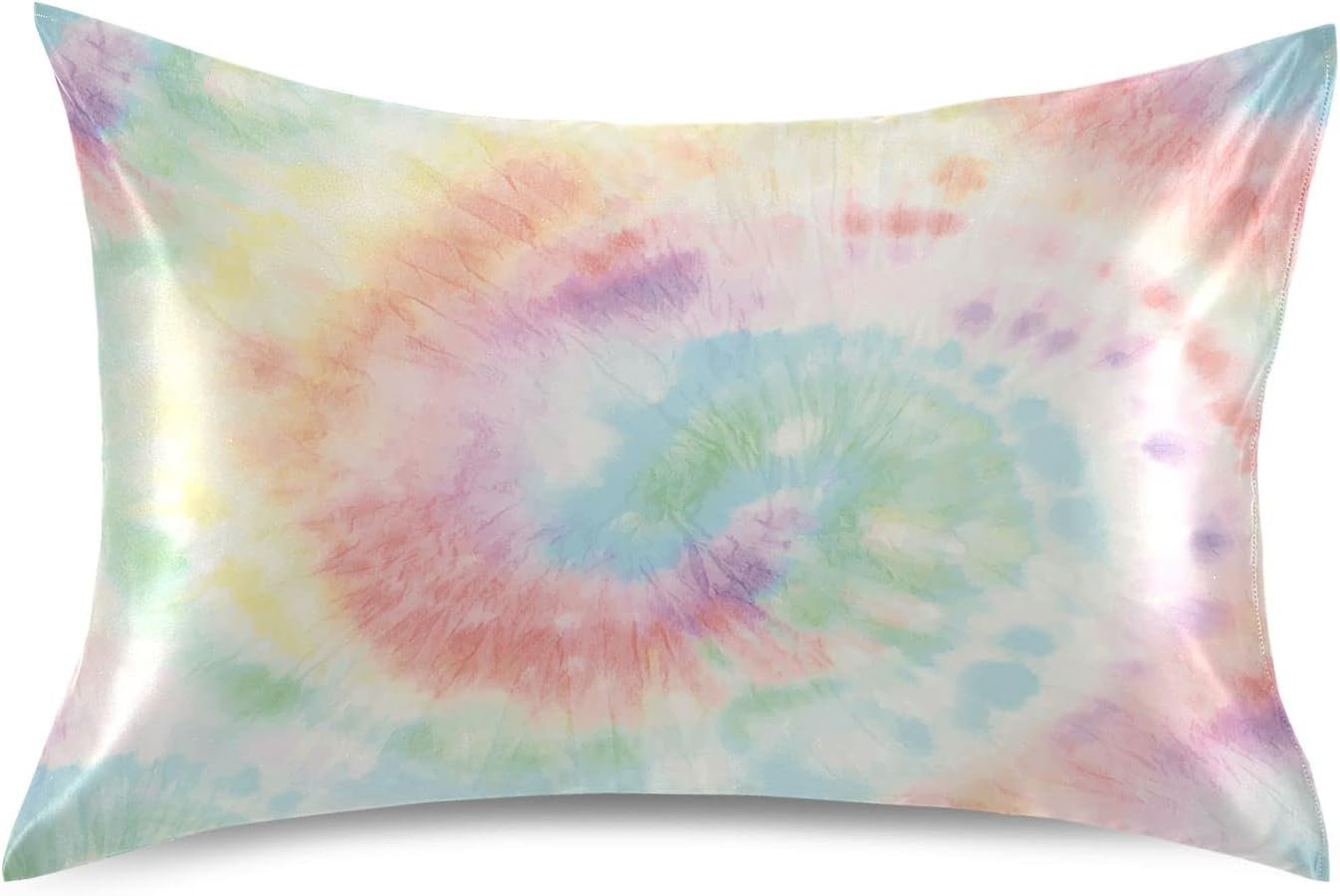 AMIPOR Satin Pillowcase For Hair And Skin, Tie Dye Silk Pillowcase