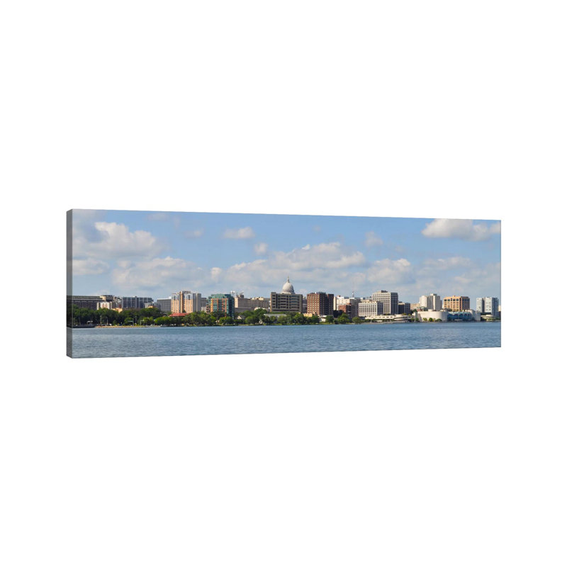 Madison Panoramic Skyline Cityscape - Wrapped Canvas Panoramic Print, 30.48 cm H x 91.44 cm W x 1.91 cm D