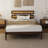 Solid Wood Full  Bed Frame Platform Bedframe With Rattan Headboard-752349026