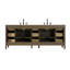 Meuble-lavabo double 84 po en chêne chocolat-119513606