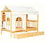 Lit maison avec tiroirs et bande DEL-1931985059