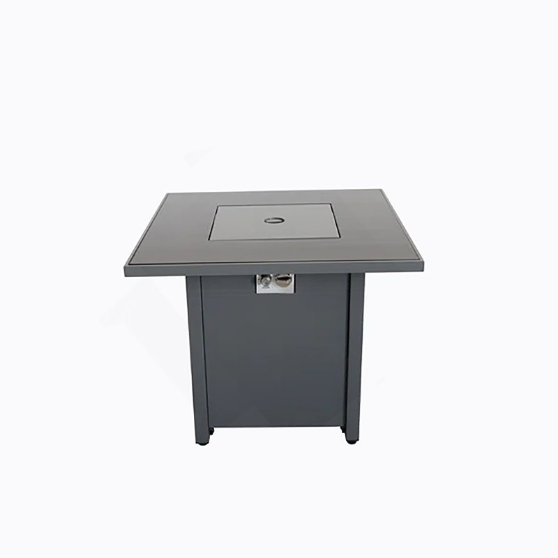 Table de foyer d'extérieur en acier avec couvercle H 25 po x l 30 po