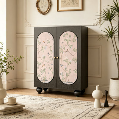 Armoire de rangement à motif floral chinois