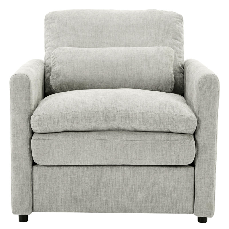 Fauteuil rembourré 31,9 "surdimensionné et confortable, Tissu chenille GRIS CLAIR