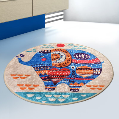 Tapis de bain antibactérien 100% polyester d'un diamètre de 55,1 pouces | Dessous antidérapant, hauteur des poils: 0,4 pouce, 700 grammes par mètre carré | Lavable à la machine, durable et élégant pour la sécurité et le confort de la salle de bain