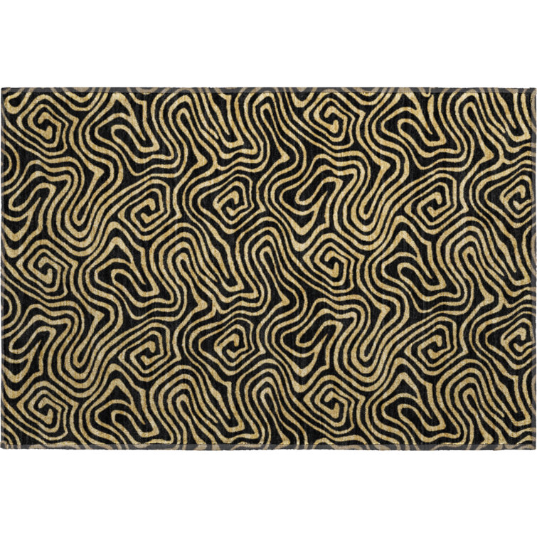 Premium Machine Washable Birchview AMF1031 Swirls Rug
