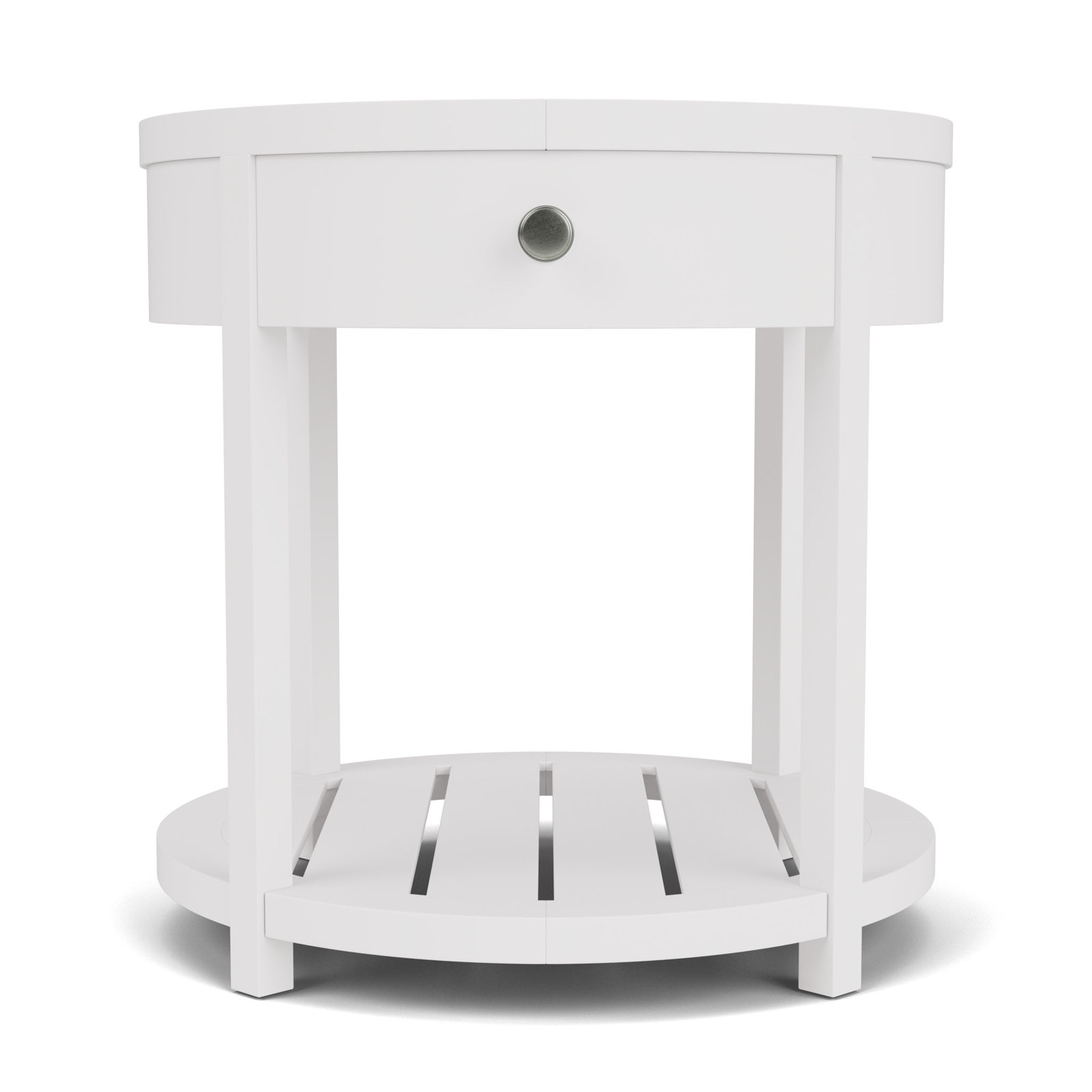 Silvia White Rectangular End Table, White
