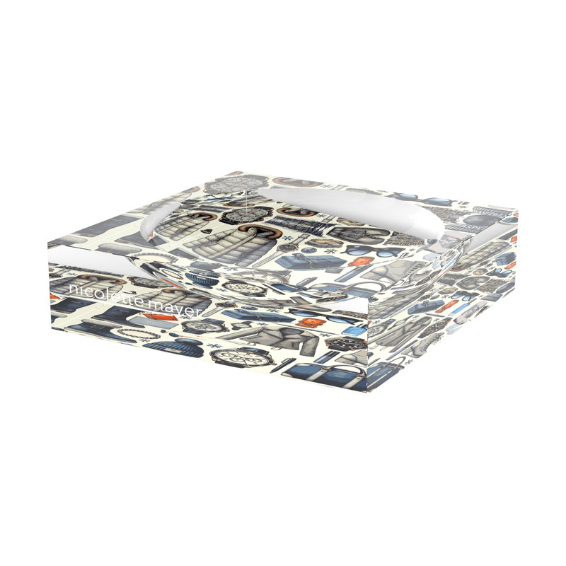Aspen Chic Acrylic Decorative Tray, 8"W x 8"D x 2"H