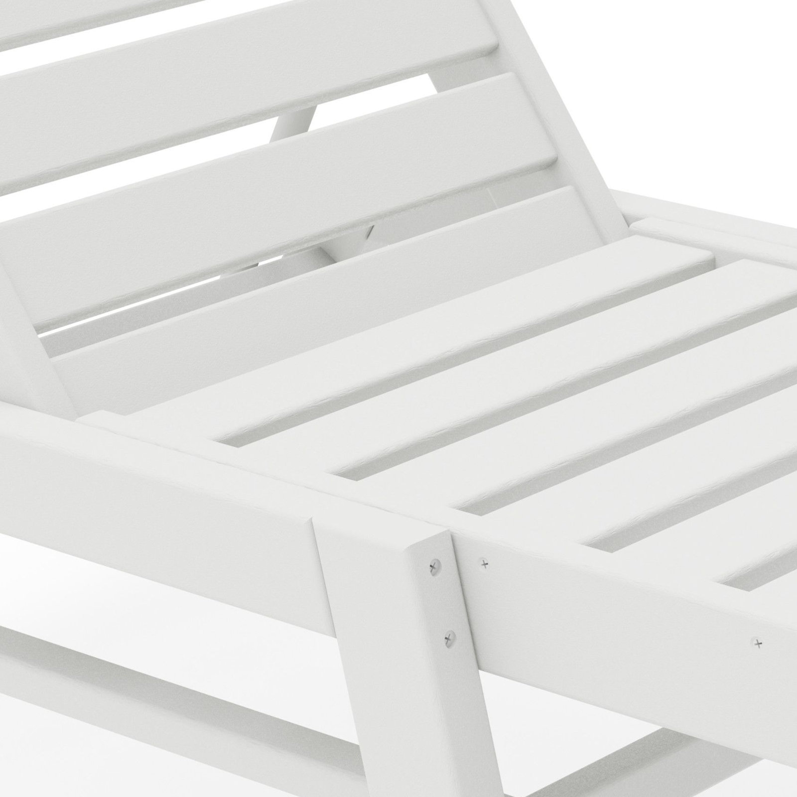 POLYWOOD® Nautical 24" Patio Chaise Lounge, White