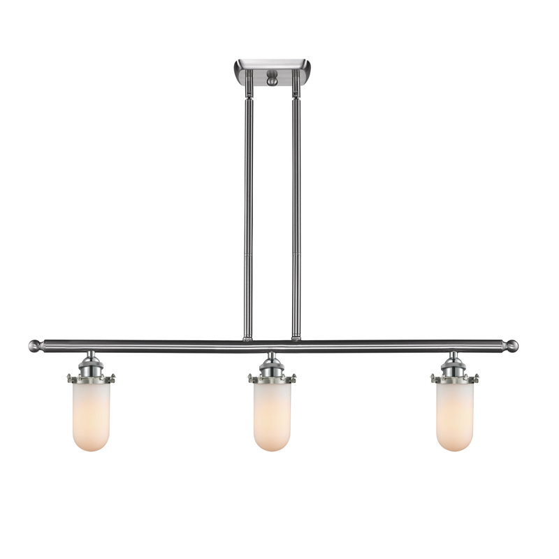 Calixta 3 - Light Kitchen Island Pendant, LED, White, Brushed Satin Nickel
