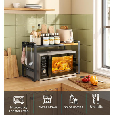 Expandable Microwave Shelf, Microwave Stand, Adjustable Width