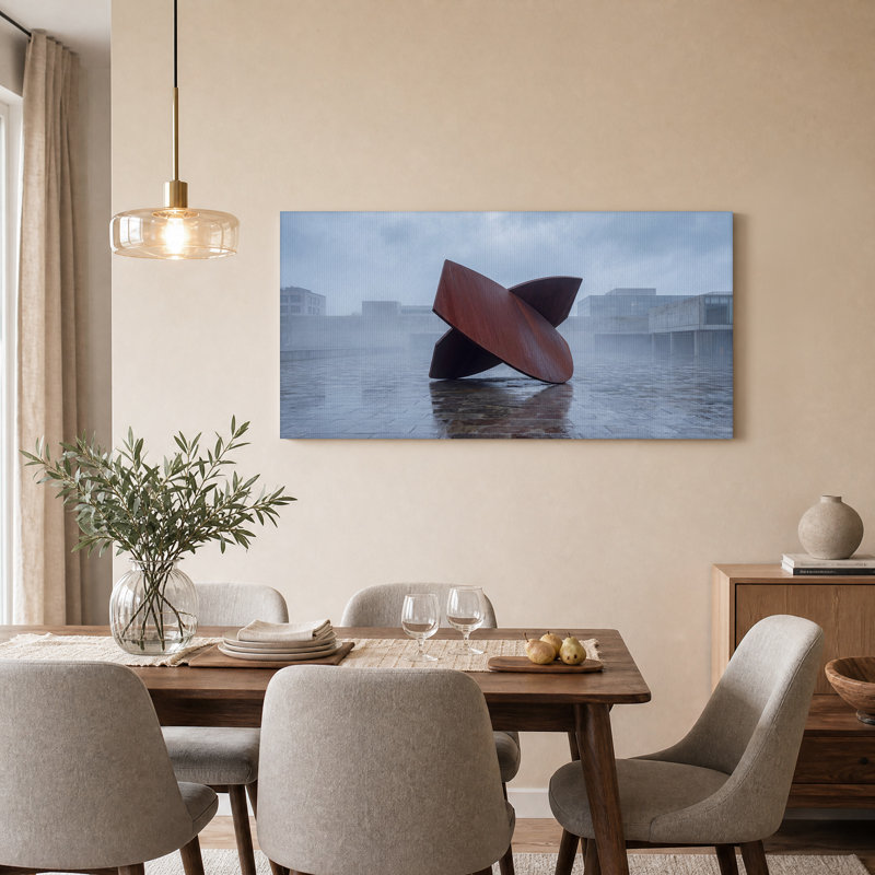 «Rust», sculpture abstraite sur toile brumeuse, H 36 po x l 48 po