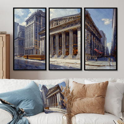Ensemble de décorations murales Beige Banks Architectural In New York II - Banks