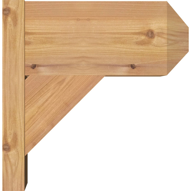 Artisan traditionnel en bois rustique, Cèdre rouge occidental l 7 1/2 po (lisse), P 14 po x H 14 po