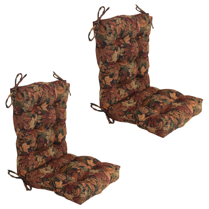 Tapestry Tufted Seat/Back Chair Cushions (Set Of 2)
